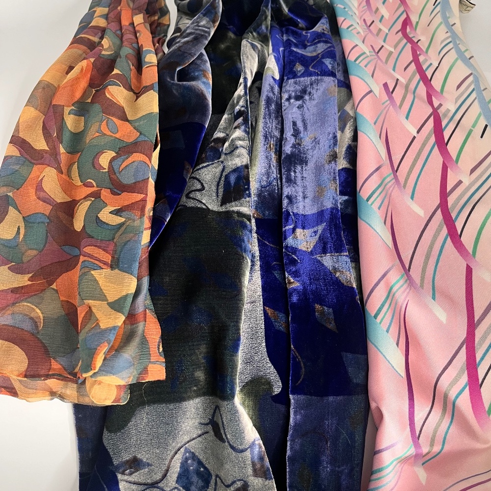 3 assorted vintage 1990's Georgina Von Etzdorf scarves